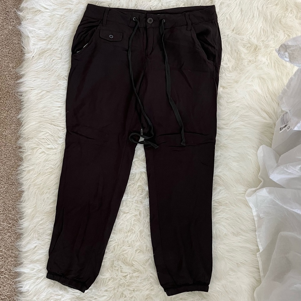 Forever 21 Life In Progress Cropped Brown Purple Burgundy Wine Casual Pants